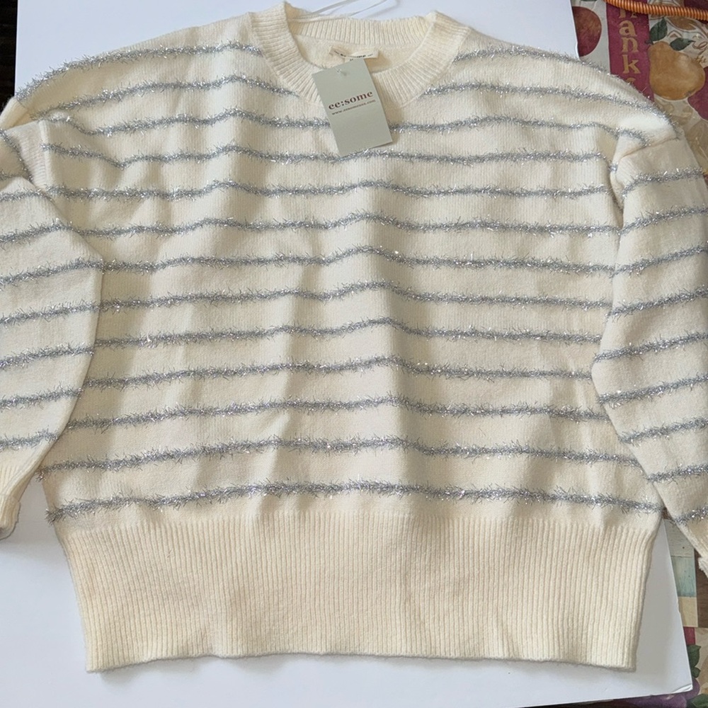 Brand new cream and silver sweater